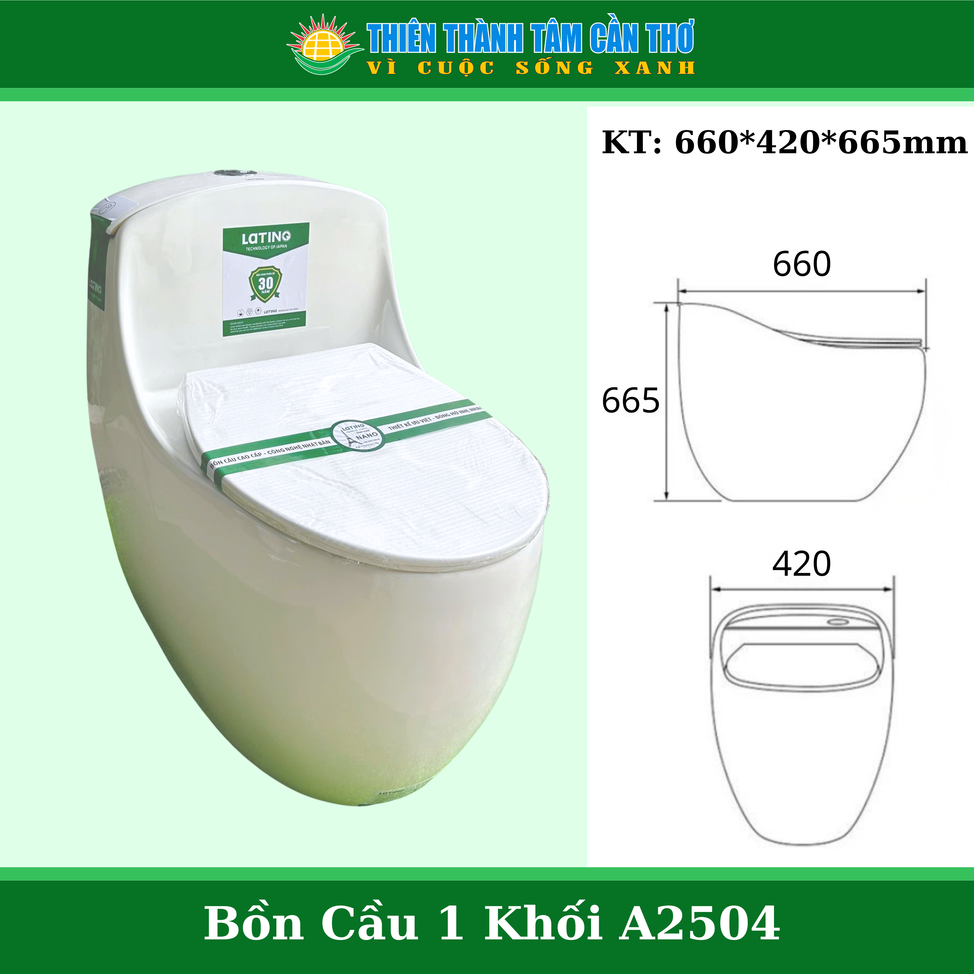 Bàn cầu trứng Lating A2504